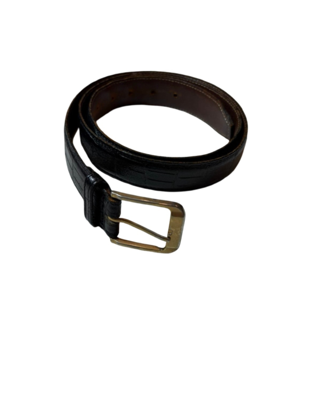 Bill Blass Men’s Size 40 Black Croc Embossed Leather Belt Made in Italy